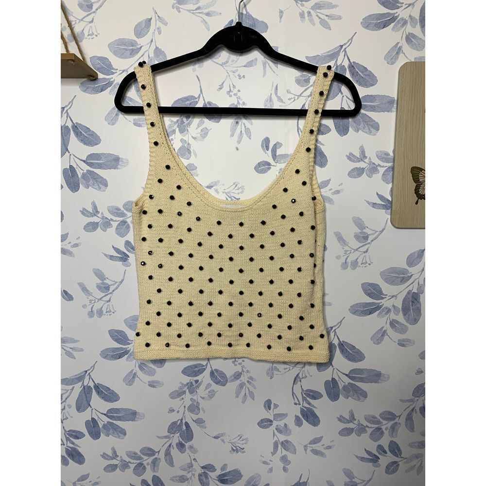 Vintage Women Jewel Attached Blouse